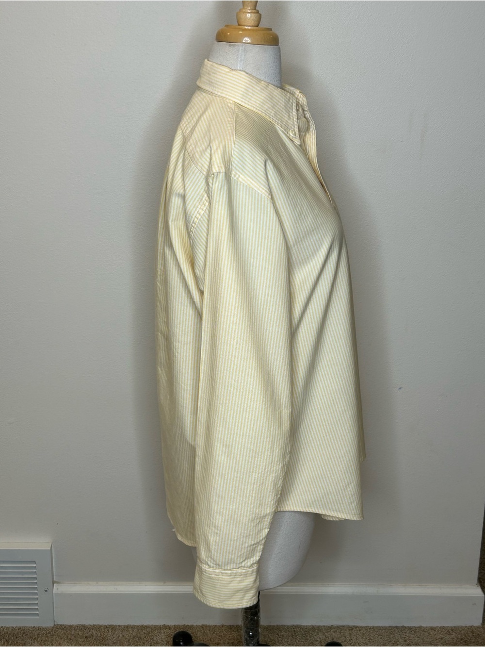 Ralph Lauren Classic Fit Yellow & White Stripe Oxford Button-Down Shirt Size 12 - Picture 3 of 9